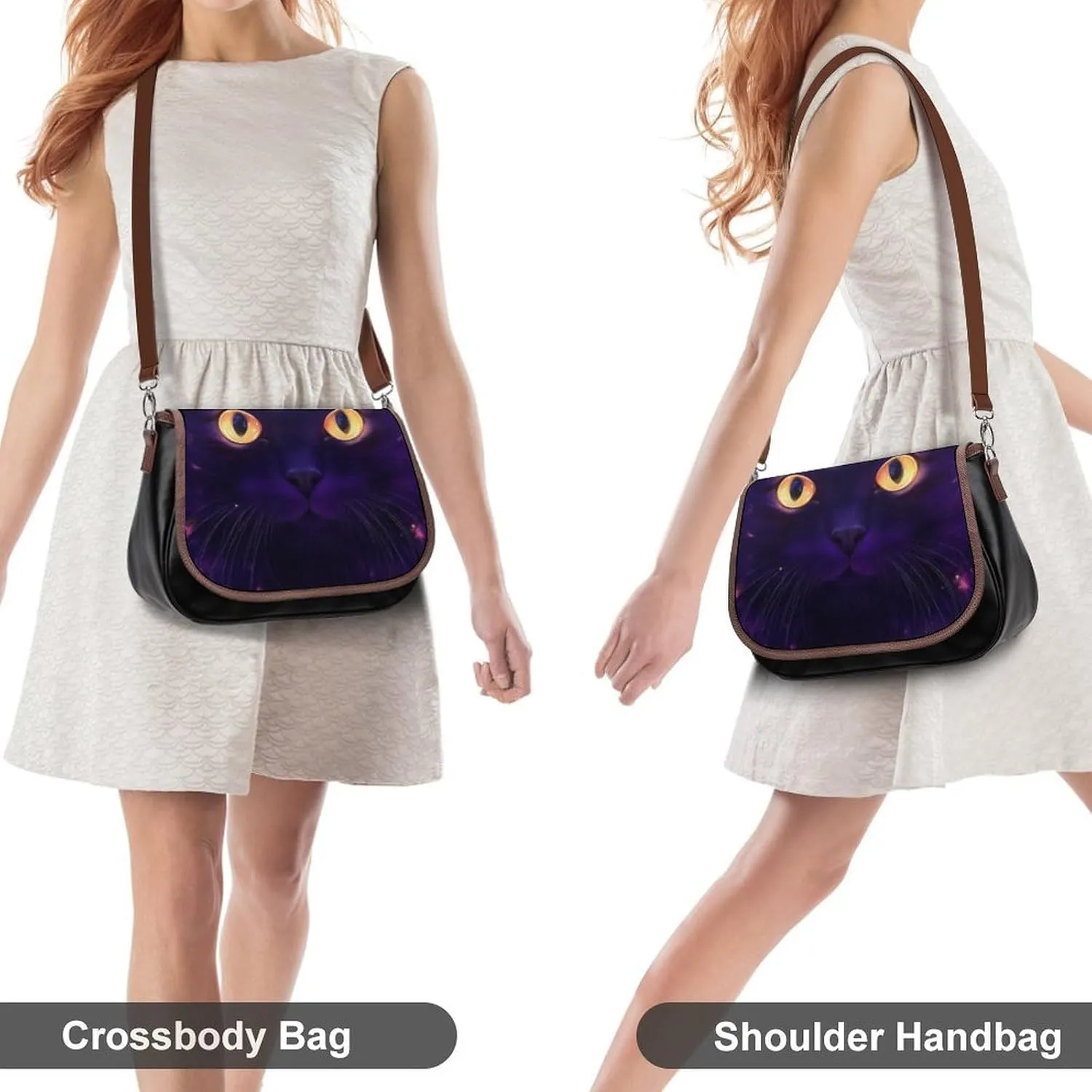 Womens Casual Crossbody Bag, Small PU Leather Shoulder Bag Travel Messenger Bags