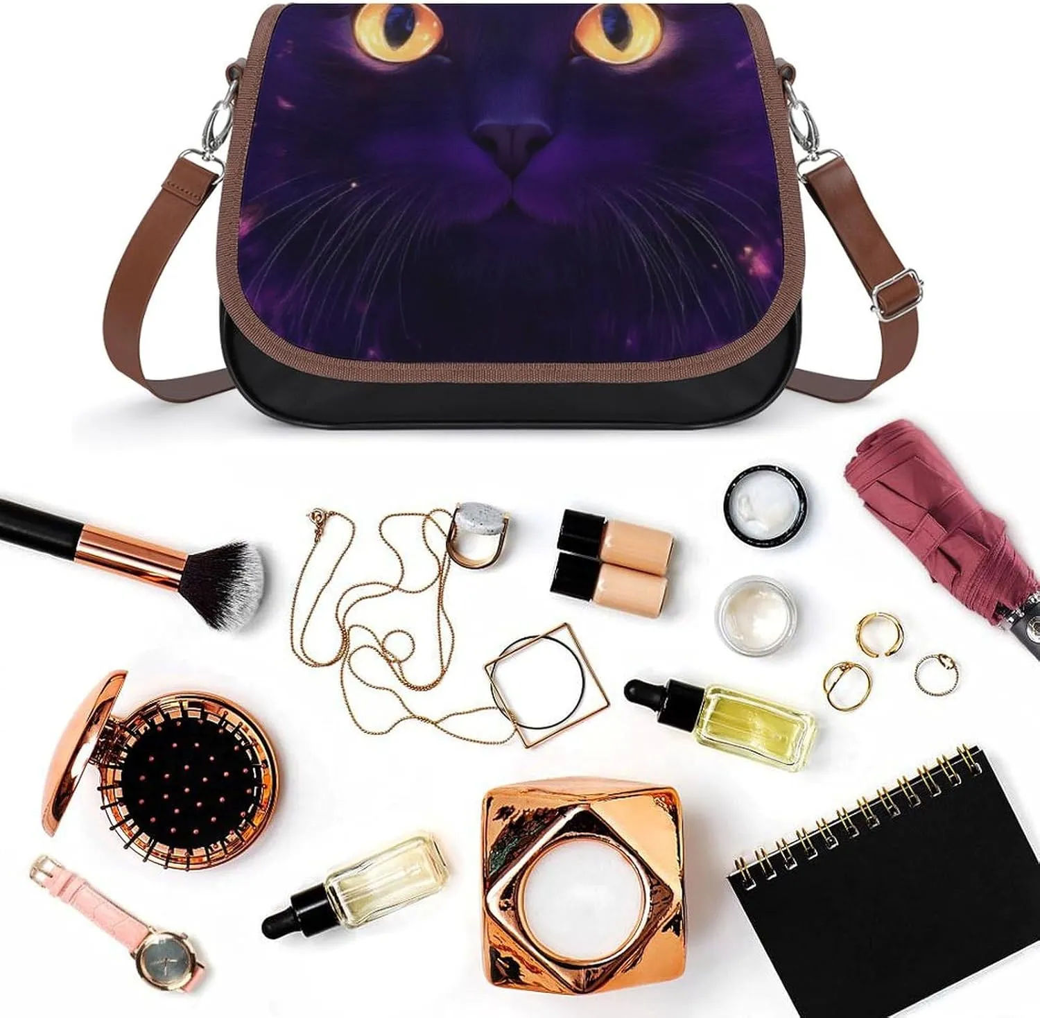 Womens Casual Crossbody Bag, Small PU Leather Shoulder Bag Travel Messenger Bags