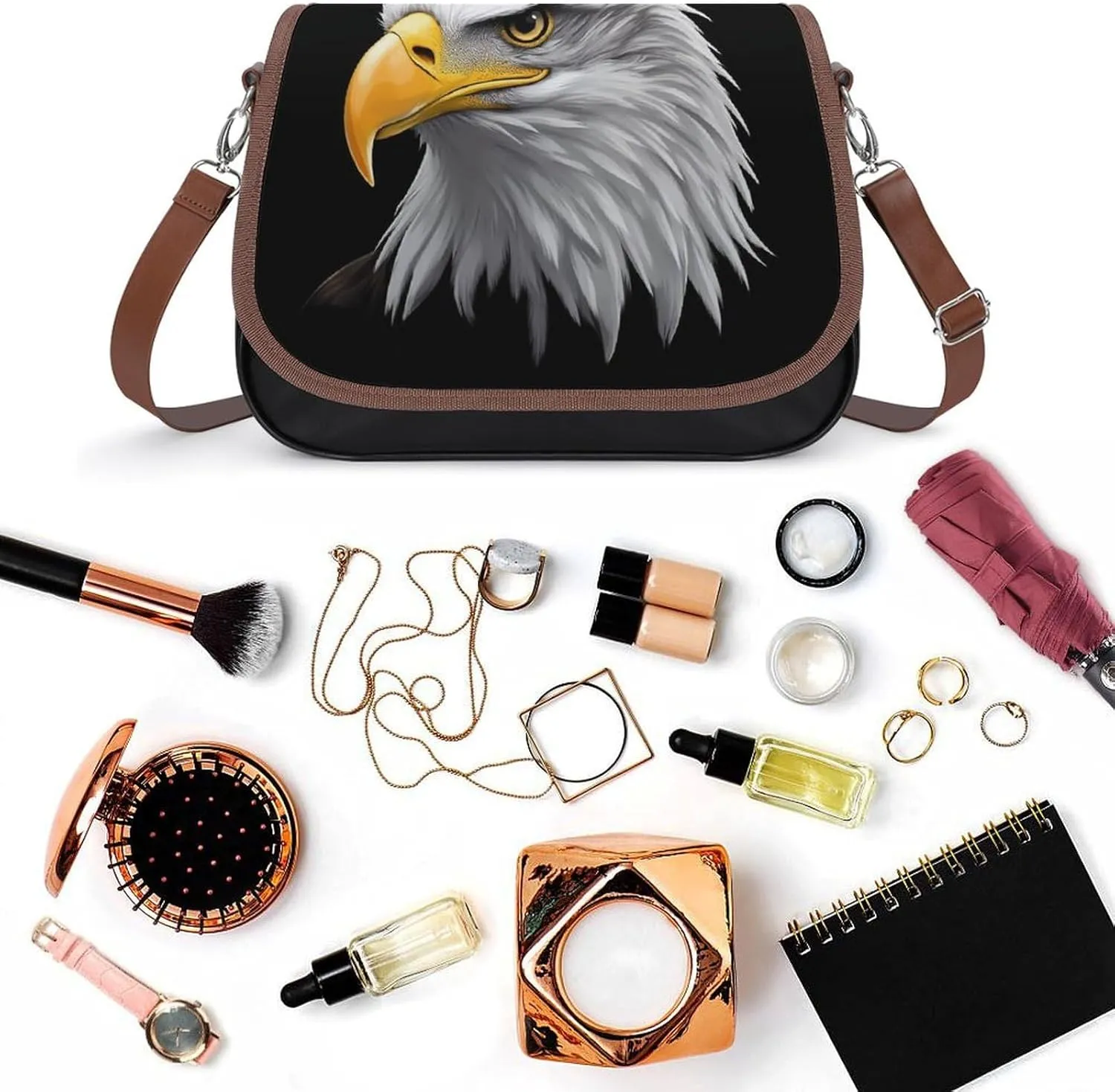Womens Crossbody Purse Lightweight PU Leather Shoulder Bag Waterproof Messenger Bags