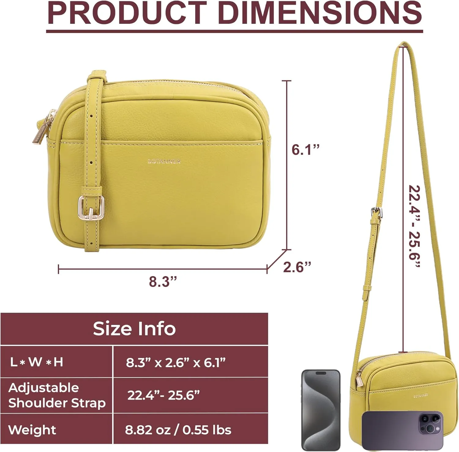 Women's Elegant Genuine Leather Crossbody Bag - Versatile Design, Adjustable Strap, Top Zip Closer, Light & Chic