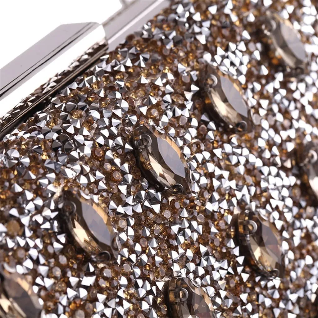 Women's Evening Bag Hot Drilling Clutch Bag Hard Case Small Square Bag Ladies Dress Bag