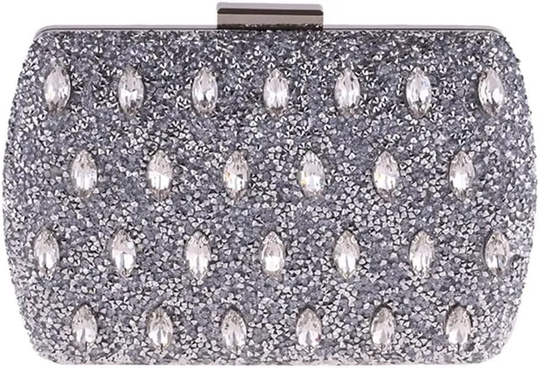Women's Evening Bag Hot Drilling Clutch Bag Hard Case Small Square Bag Ladies Dress Bag