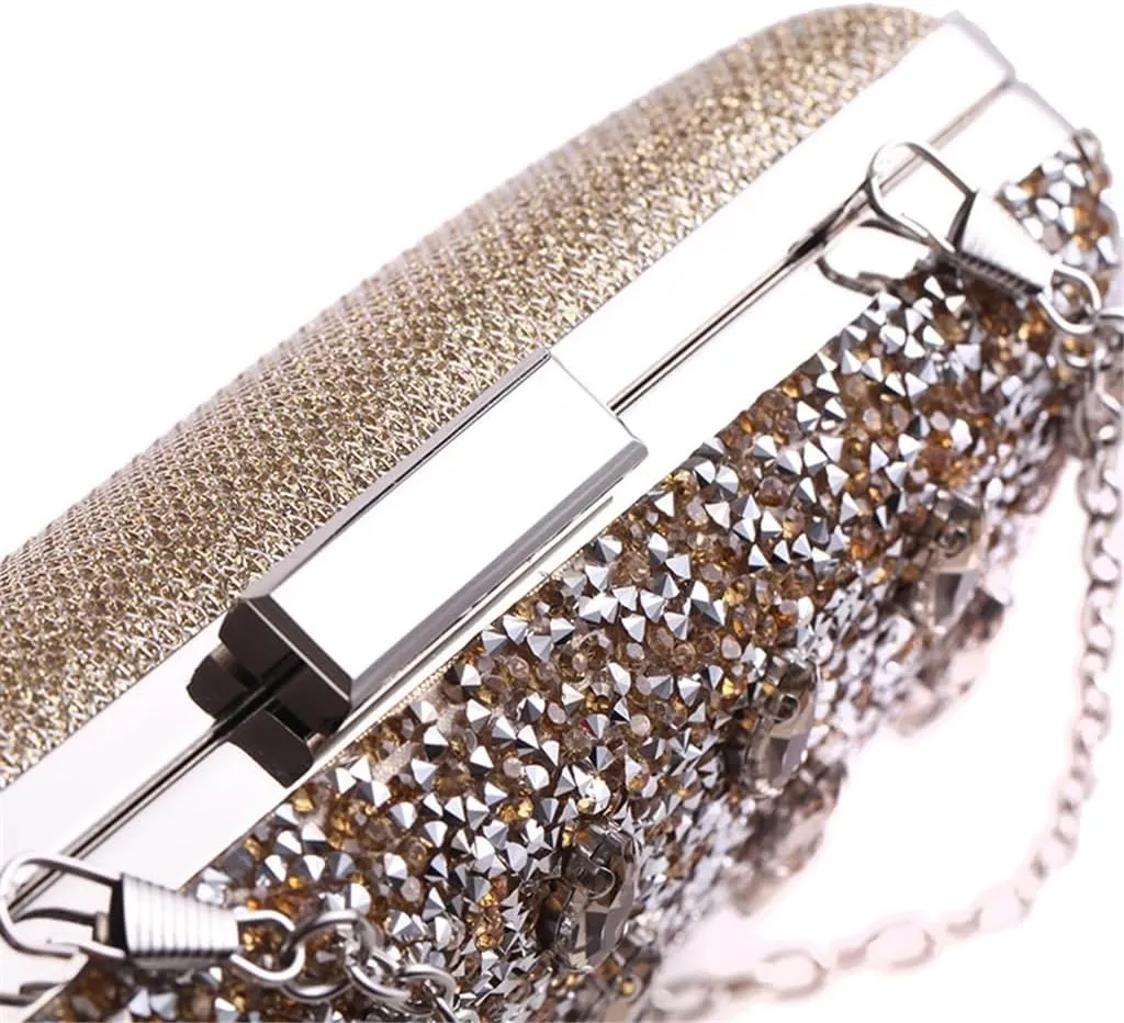 Women's Evening Bag Hot Drilling Clutch Bag Hard Case Small Square Bag Ladies Dress Bag