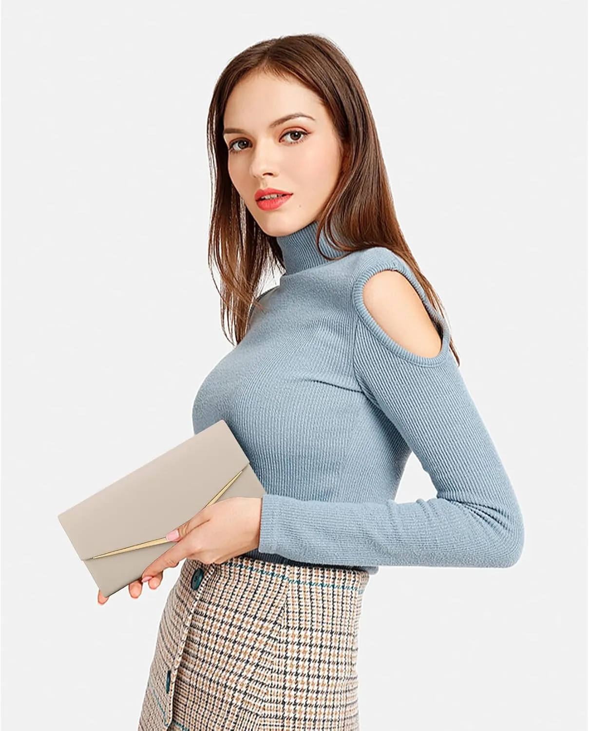 Women’s Evening Handbag Vegan Leather Ladies Envelope Clutch Classic Elegant Purse Bags