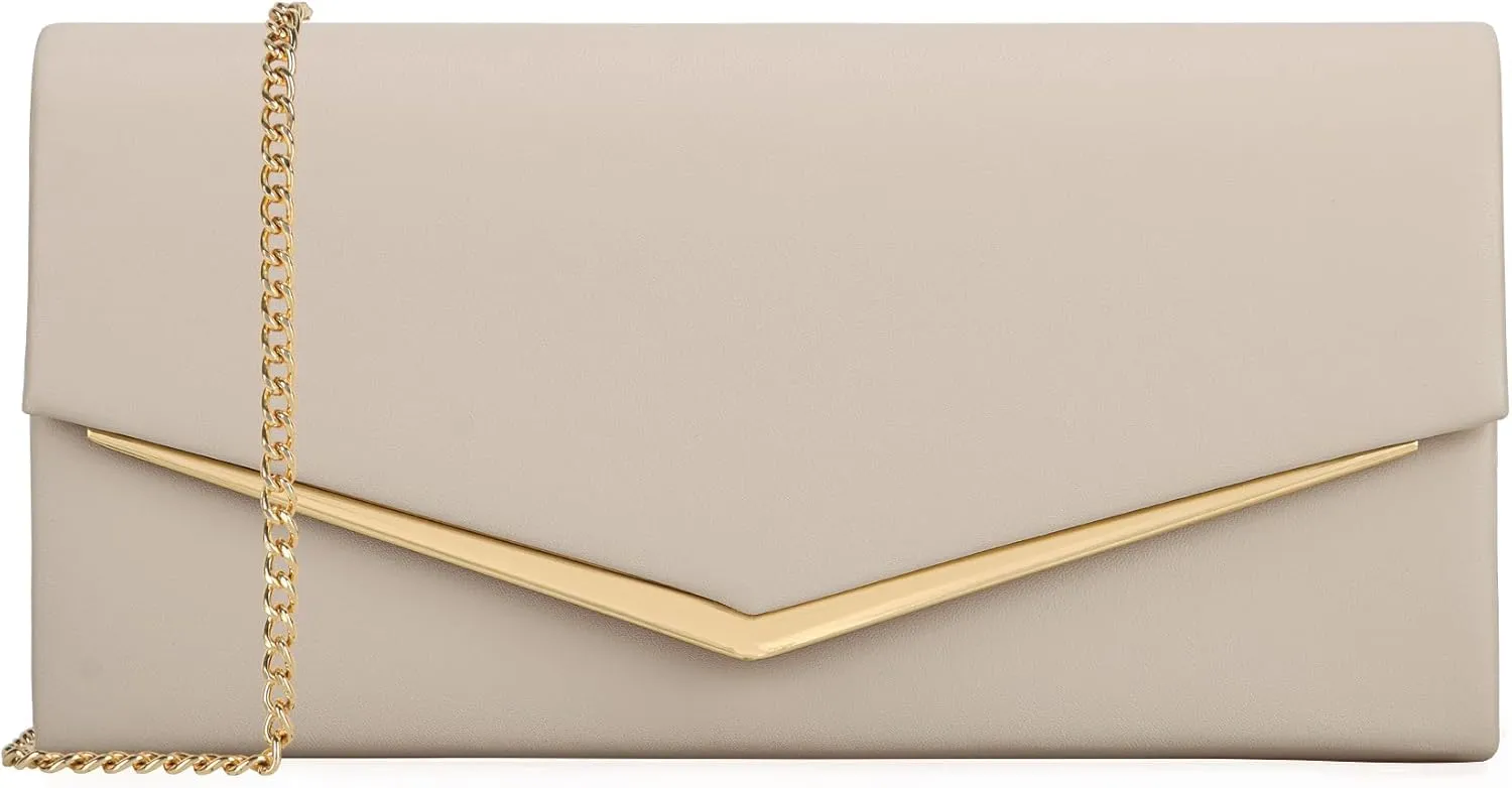 Women’s Evening Handbag Vegan Leather Ladies Envelope Clutch Classic Elegant Purse Bags