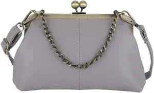 Women's Kiss Lock Crossbody Bag Small Kiss Clasp Crossbody Shoulder Bags Tote Purse Messenger Handbag