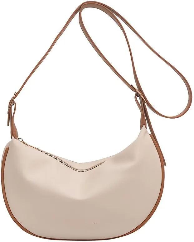 Women's Large Capacity Crossbody Bags and Handbags,Female Purses Versatile Saddle Bags Satchel Bags White