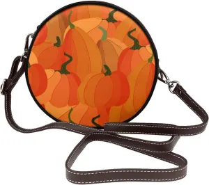 Womens Large Elegant Leather Round Shoulder Crossbody Messenger Bag Purse Bag