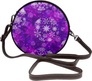 Womens Large Elegant Leather Round Shoulder Crossbody Messenger Bag Purse Bag