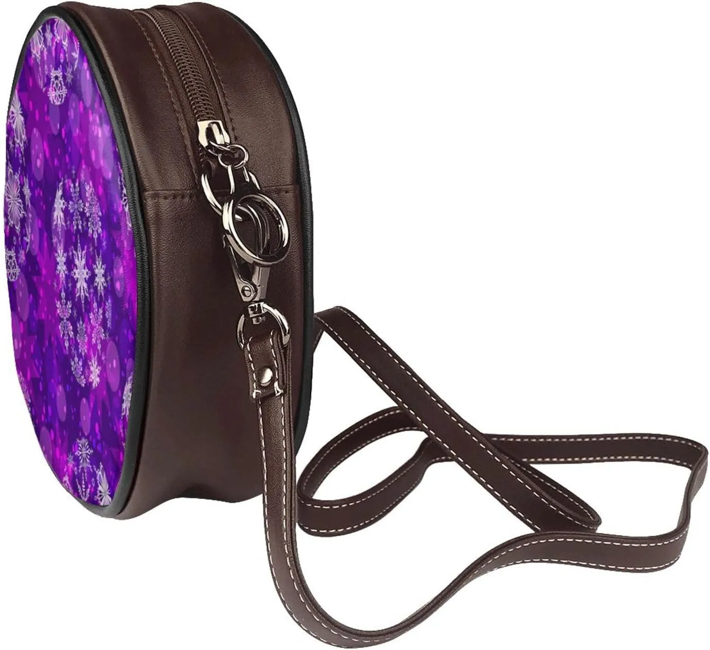 Womens Large Elegant Leather Round Shoulder Crossbody Messenger Bag Purse Bag