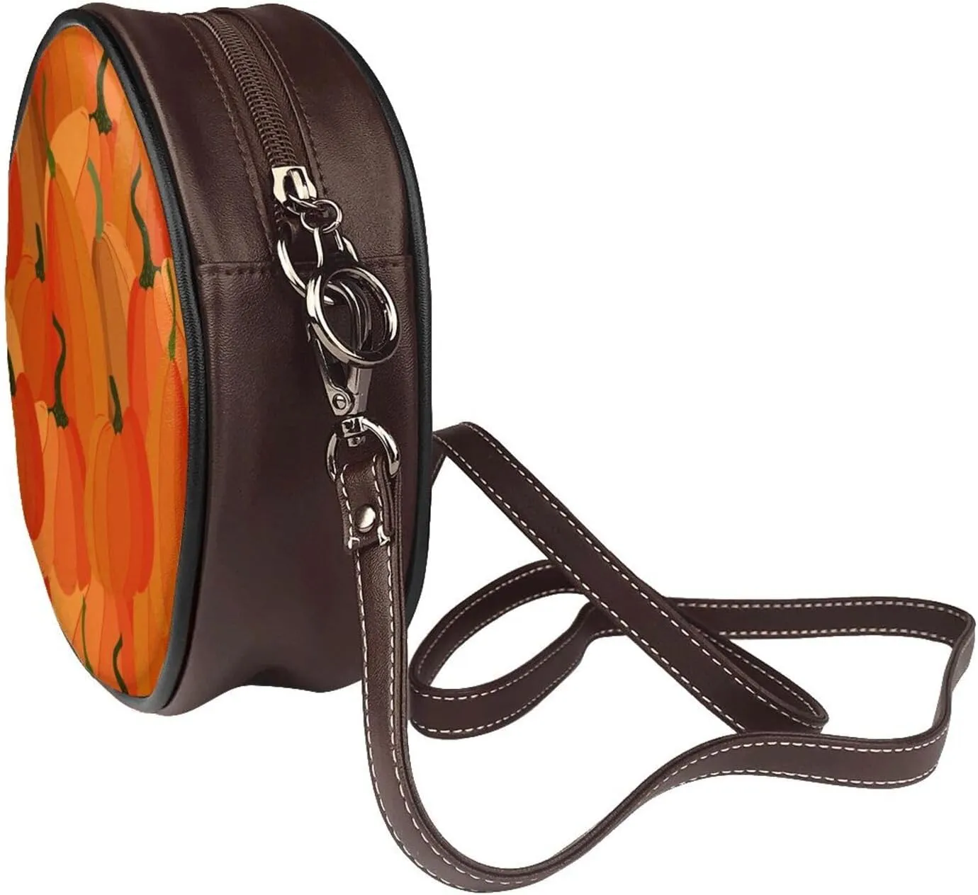 Womens Large Elegant Leather Round Shoulder Crossbody Messenger Bag Purse Bag