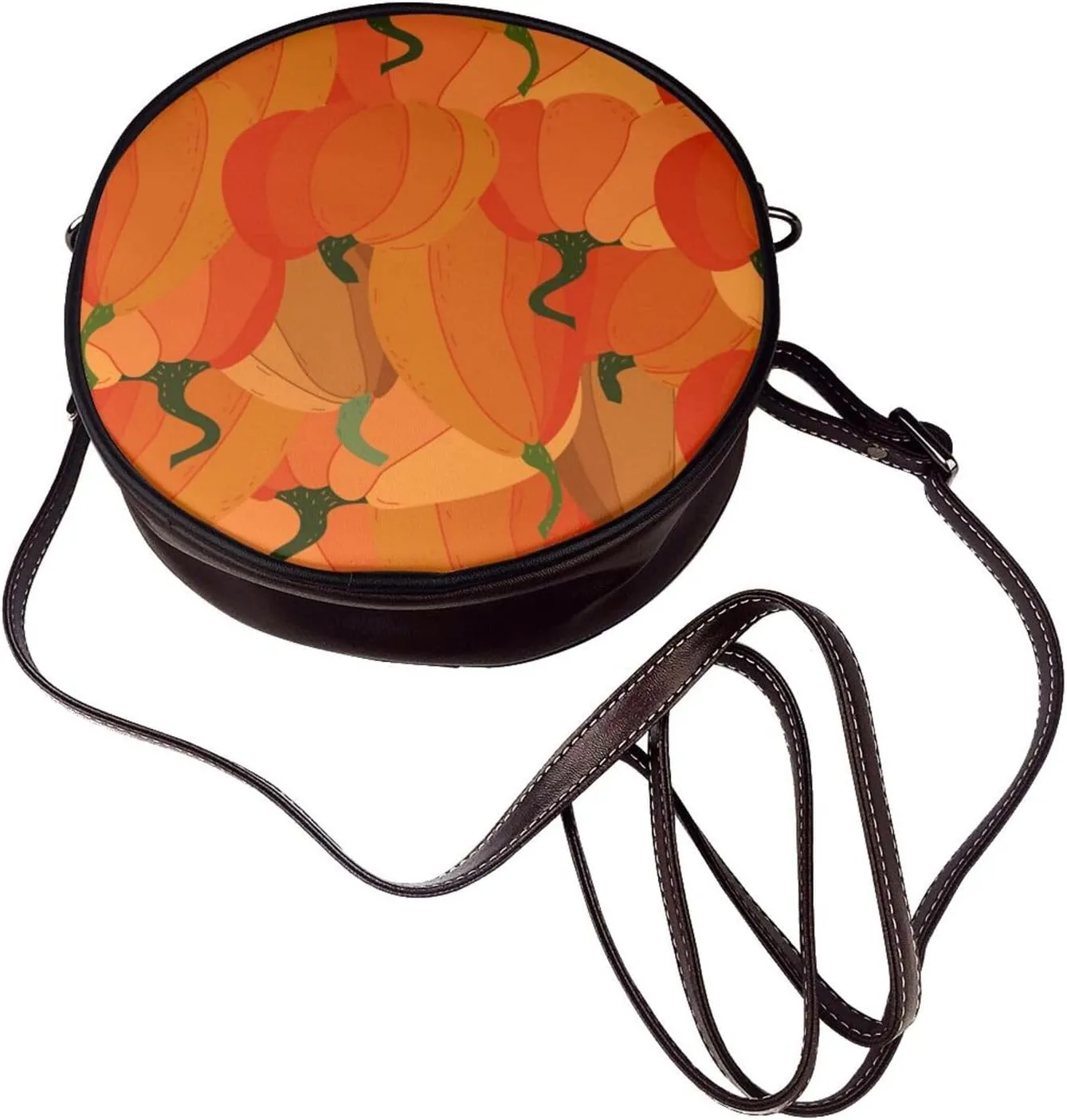Womens Large Elegant Leather Round Shoulder Crossbody Messenger Bag Purse Bag