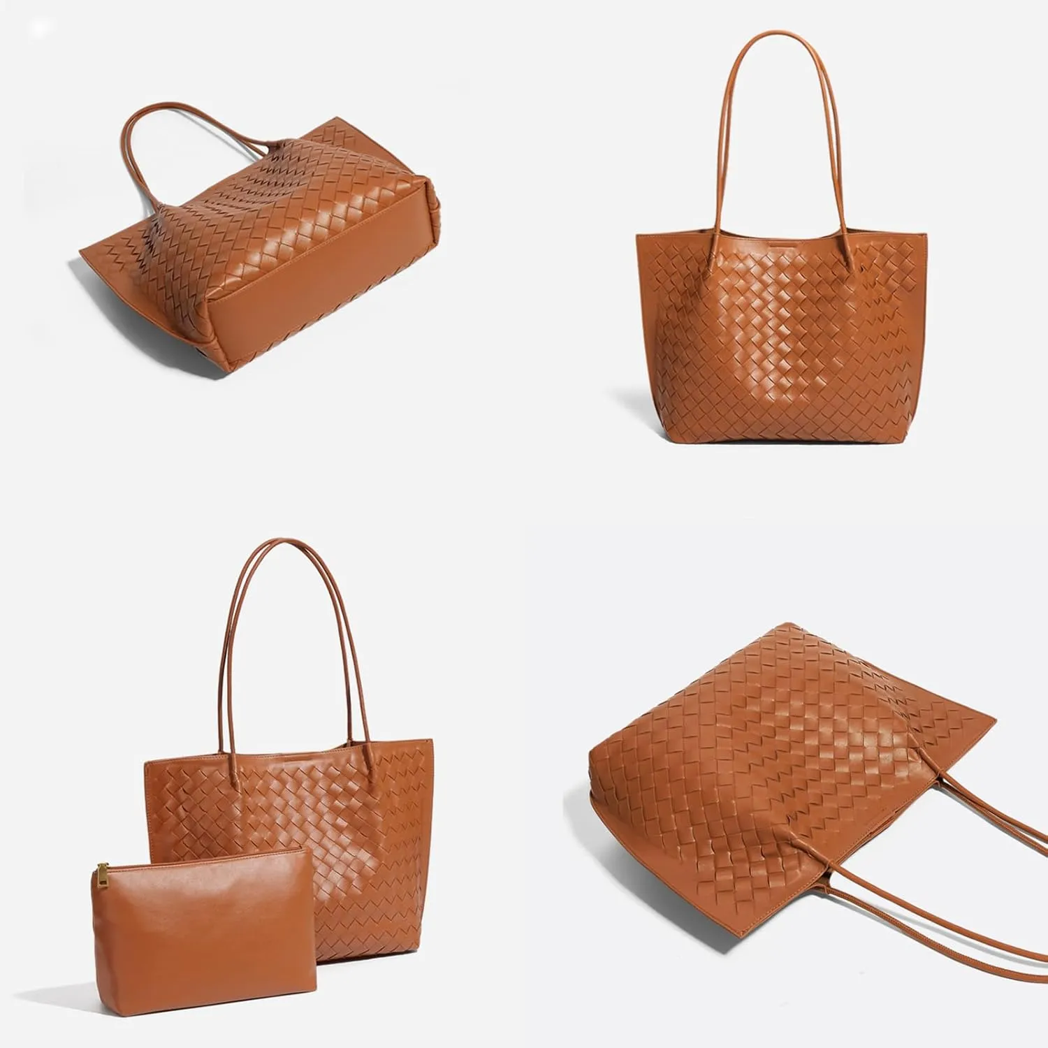 Women's Luxury Handmade Woven Tote Bag, Beach Bag Set, Elegant Age Reducing Travel Commuter Bag Set