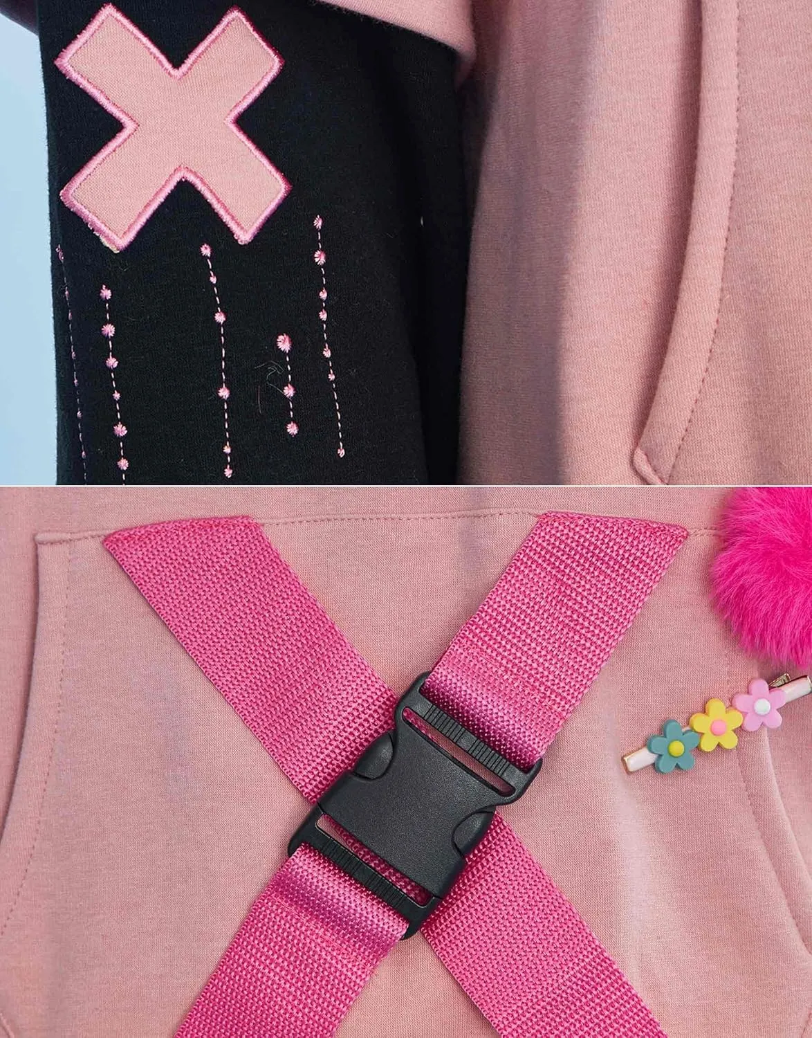 Womens Pullover Hoodie with Detachable Bag Design Furry Cat Paw Gloves