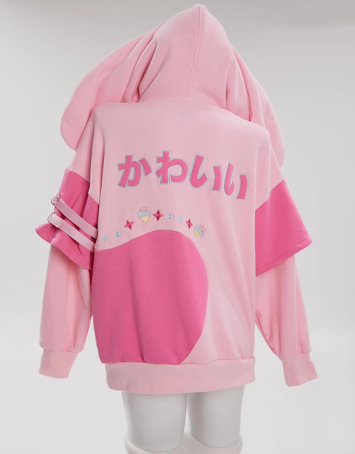 Women's Pullover Hoodie with Detachable Furry Cat Paw Gloves Cute Handbag Dual-purpose Designed Sleeve