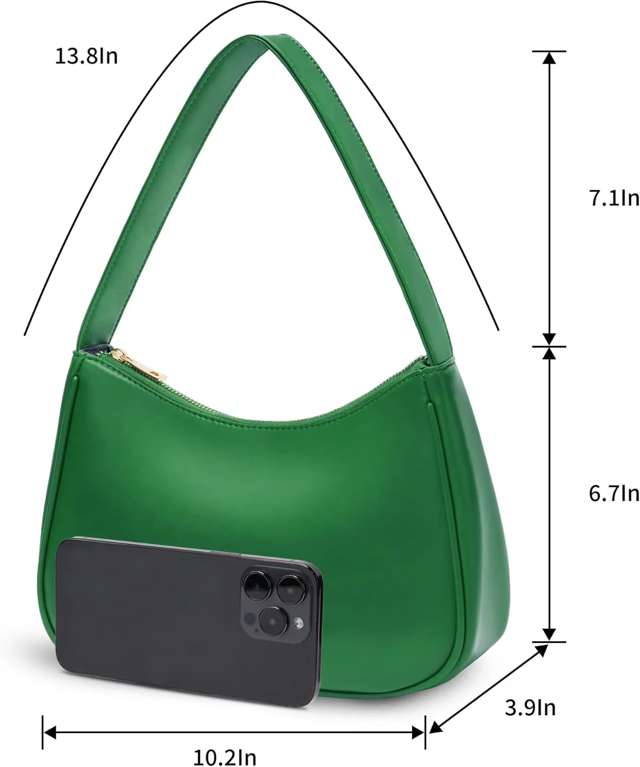 Women's Shoulder Bags, Small Hobo Tote Elegant Clutch Purse with Zipper Closure