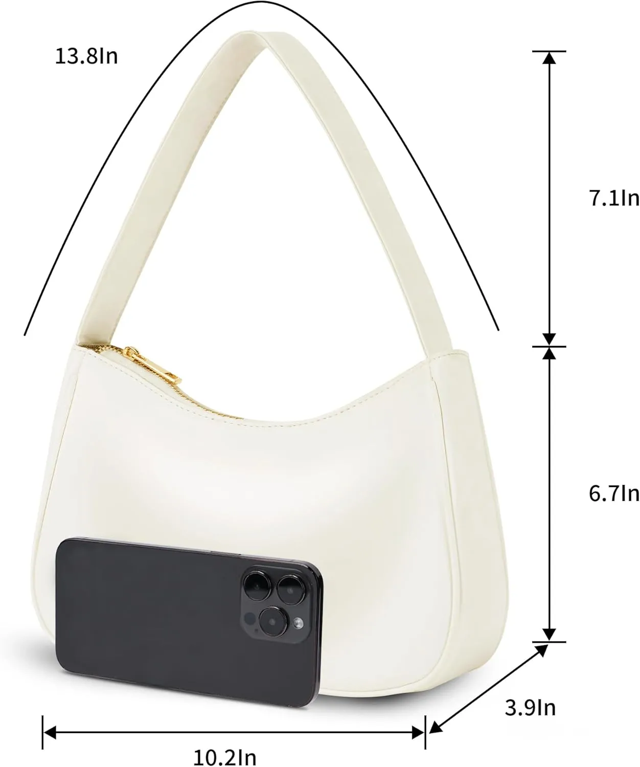 Women's Shoulder Bags, Small Hobo Tote Elegant Clutch Purse with Zipper Closure