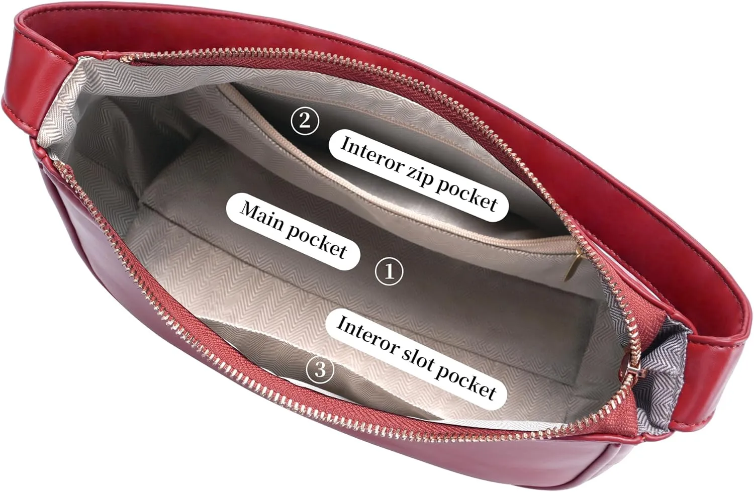 Women's Shoulder Bags, Small Hobo Tote Elegant Clutch Purse with Zipper Closure