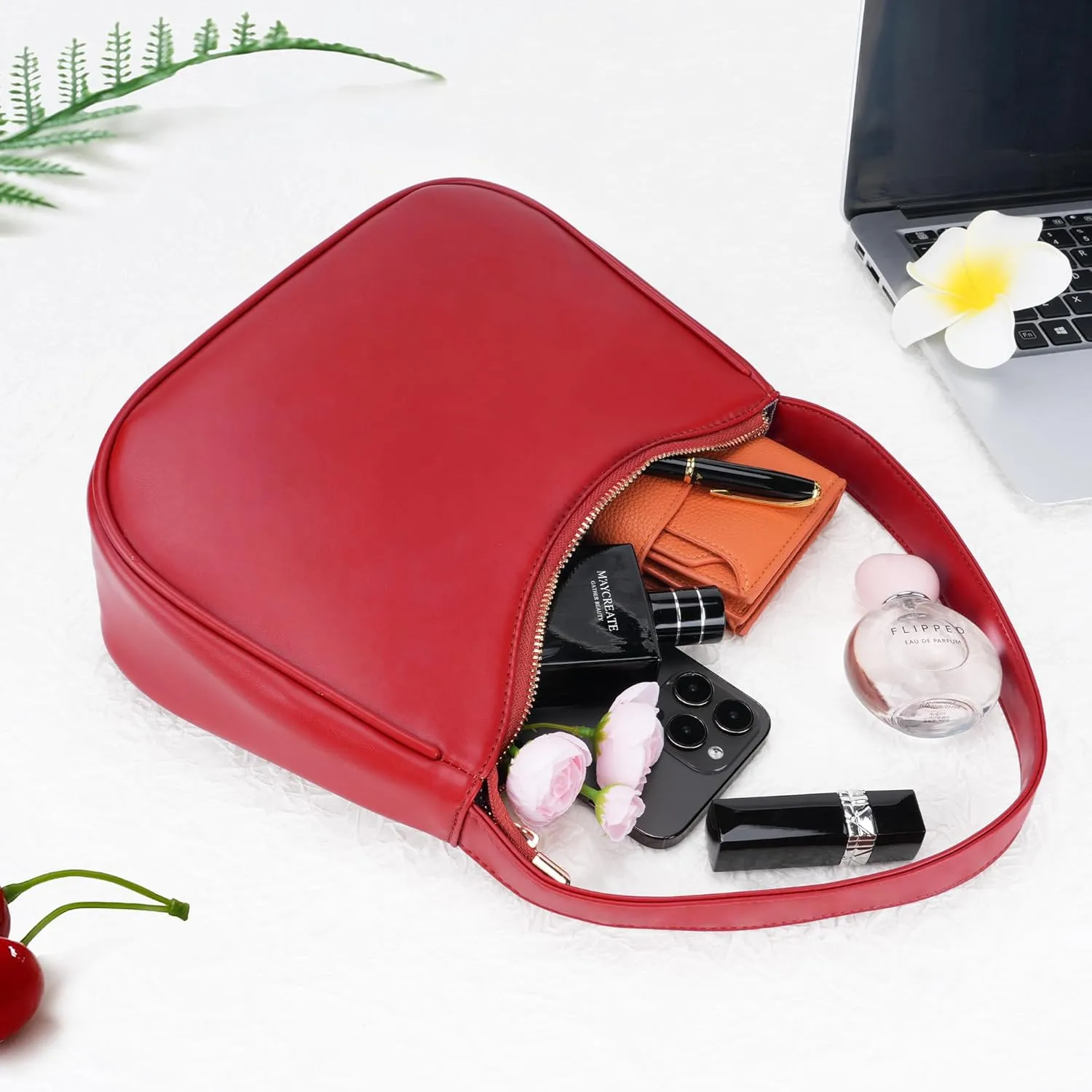 Women's Shoulder Bags, Small Hobo Tote Elegant Clutch Purse with Zipper Closure