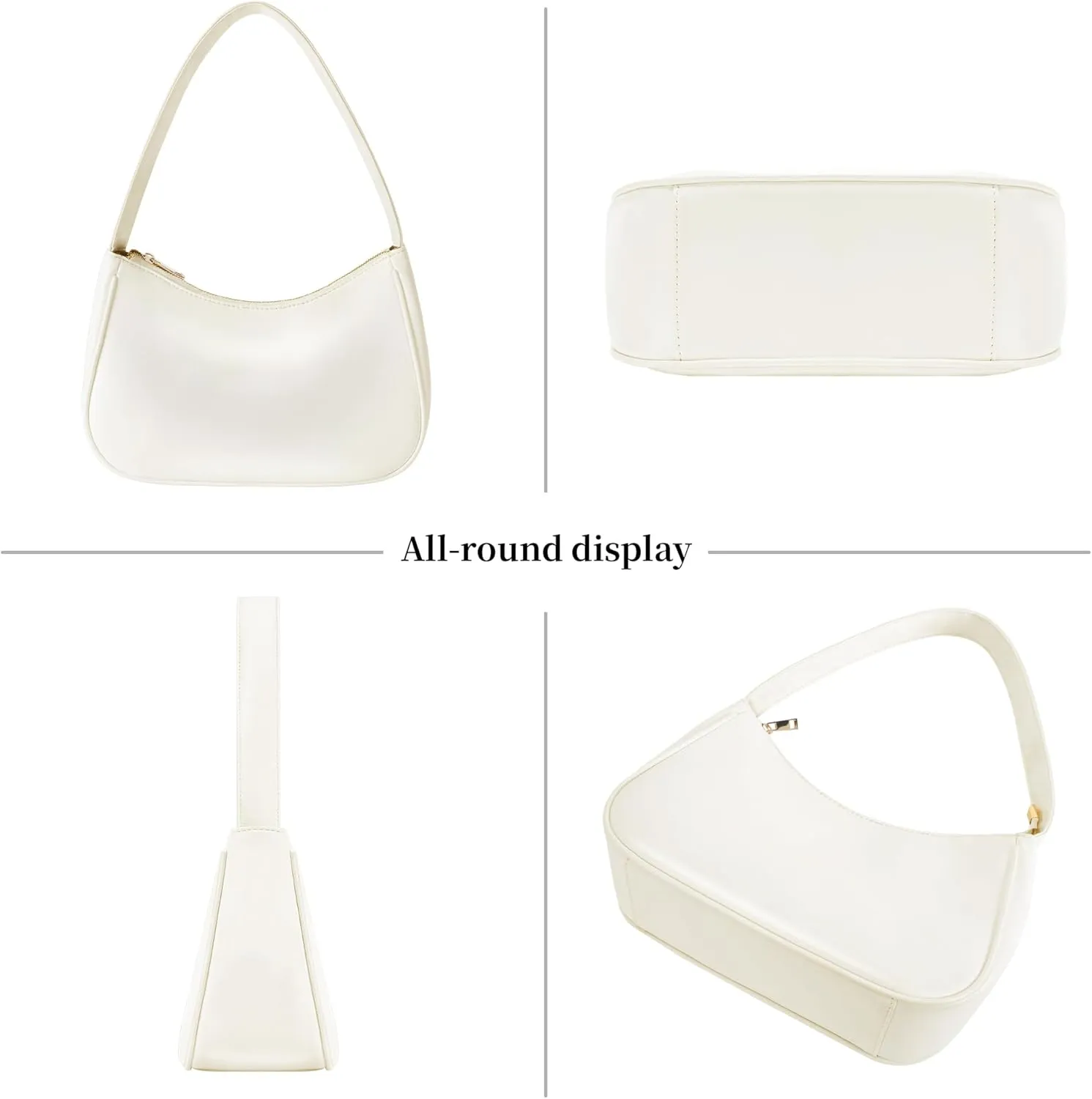 Women's Shoulder Bags, Small Hobo Tote Elegant Clutch Purse with Zipper Closure