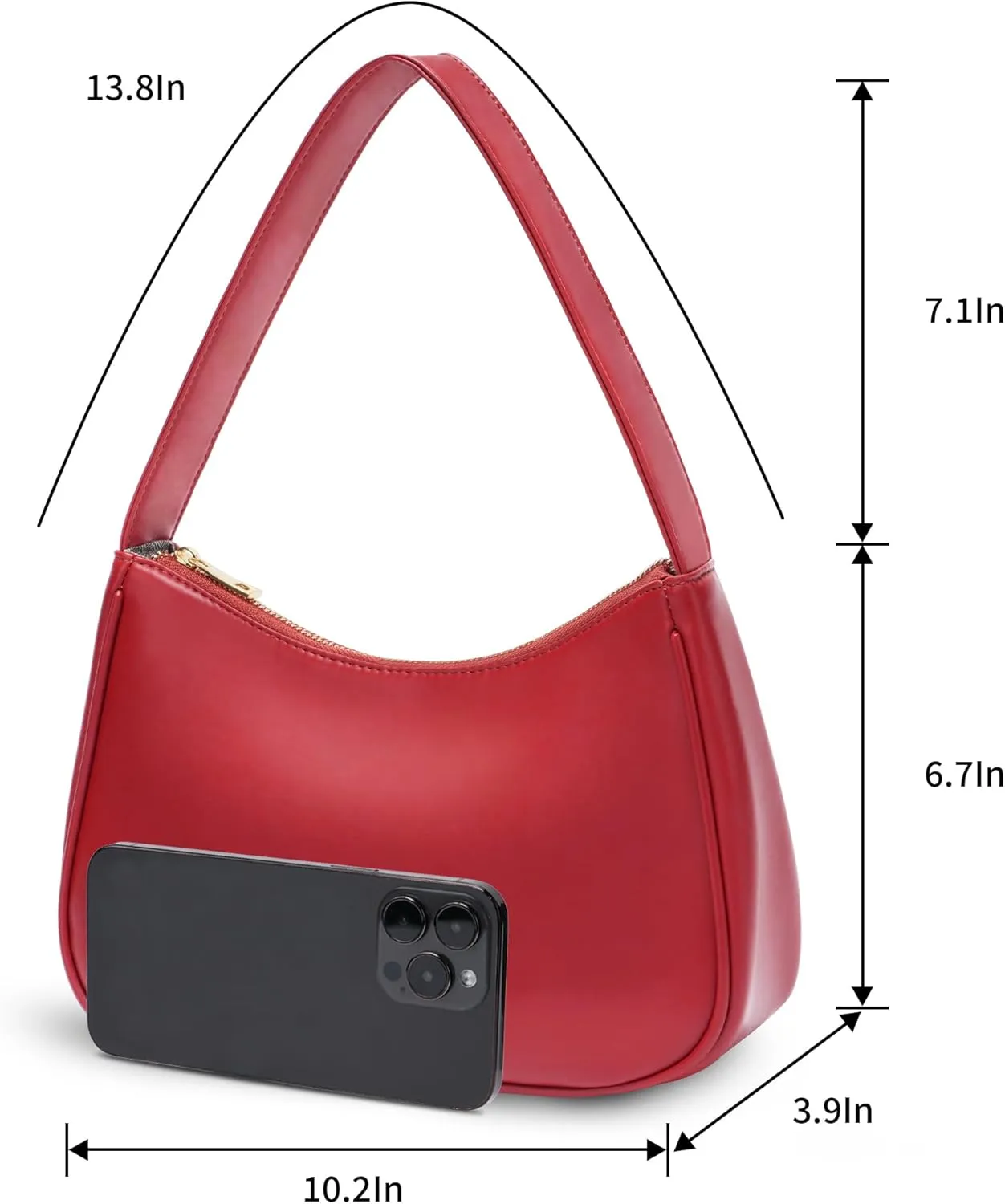 Women's Shoulder Bags, Small Hobo Tote Elegant Clutch Purse with Zipper Closure