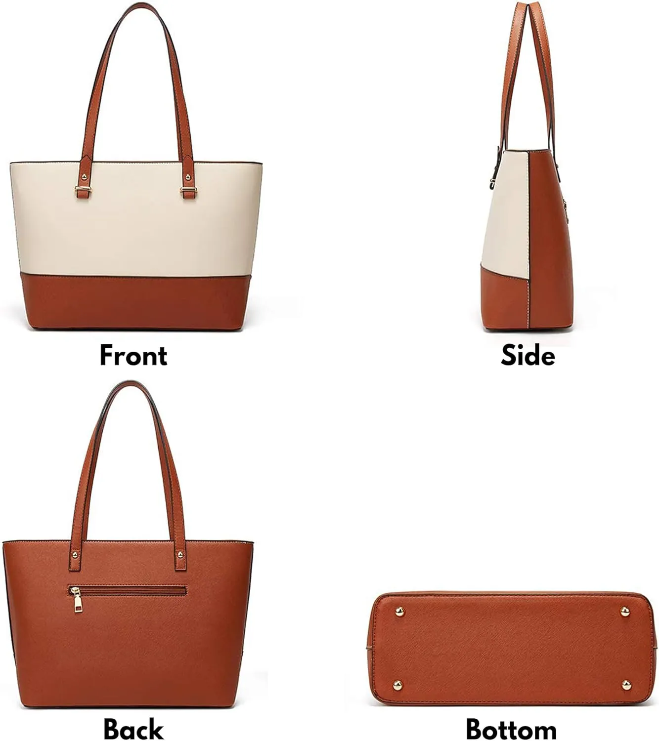Women's Tote Bag Elegant Multi-Pocket Handbag with Heart Pendant, Spacious & Stylish for Work, Travel & Daily Use
