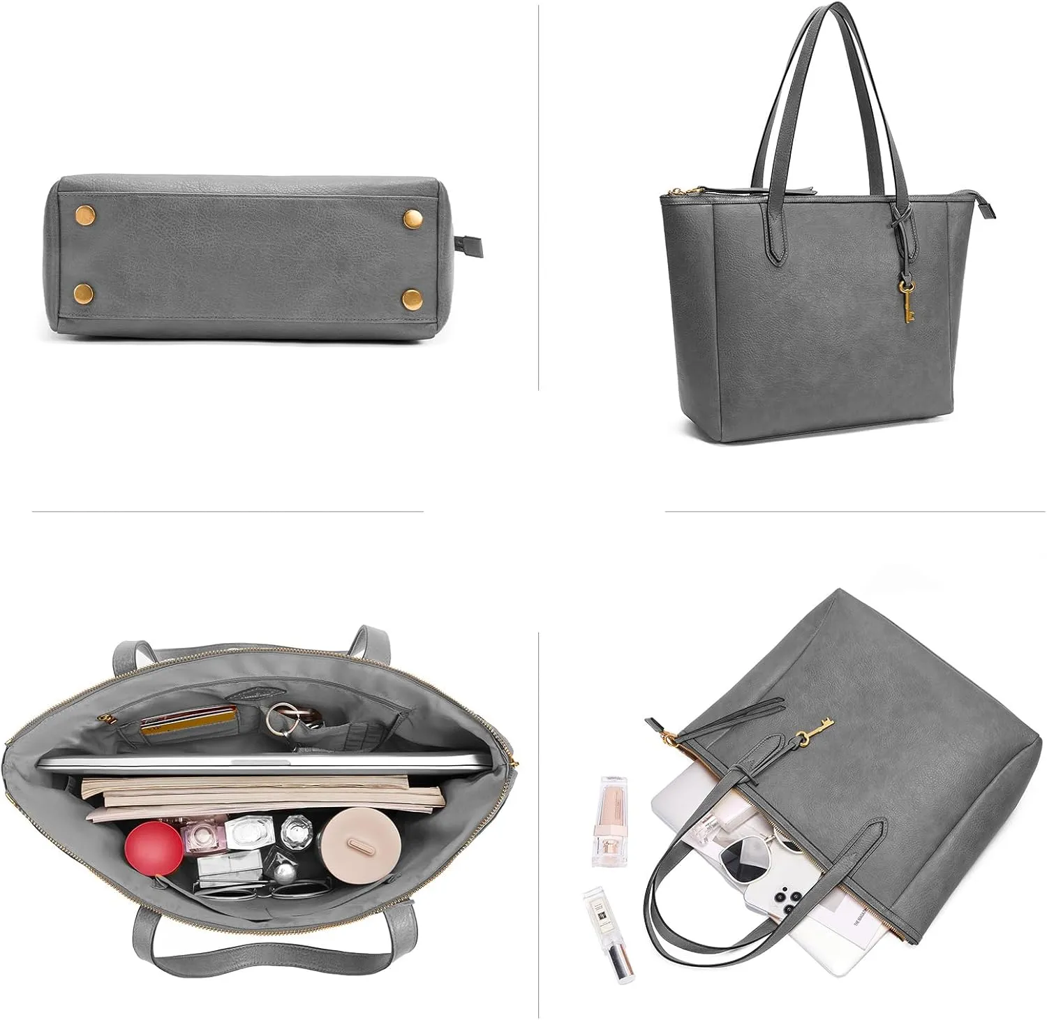 Women's Tote Bag Leather Handbag for Women 16L Large Capacity Travel Purses Ladies Shoulder Bags