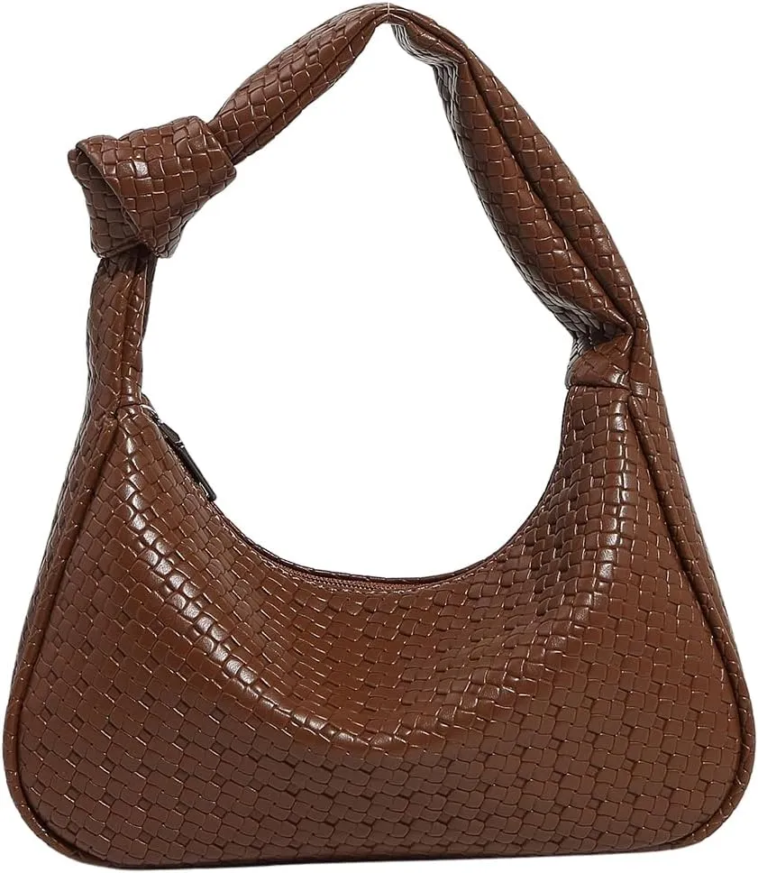 Women's Vintage Knot Handbags Zipper Hobo Shoulder Bags Elegant Purses