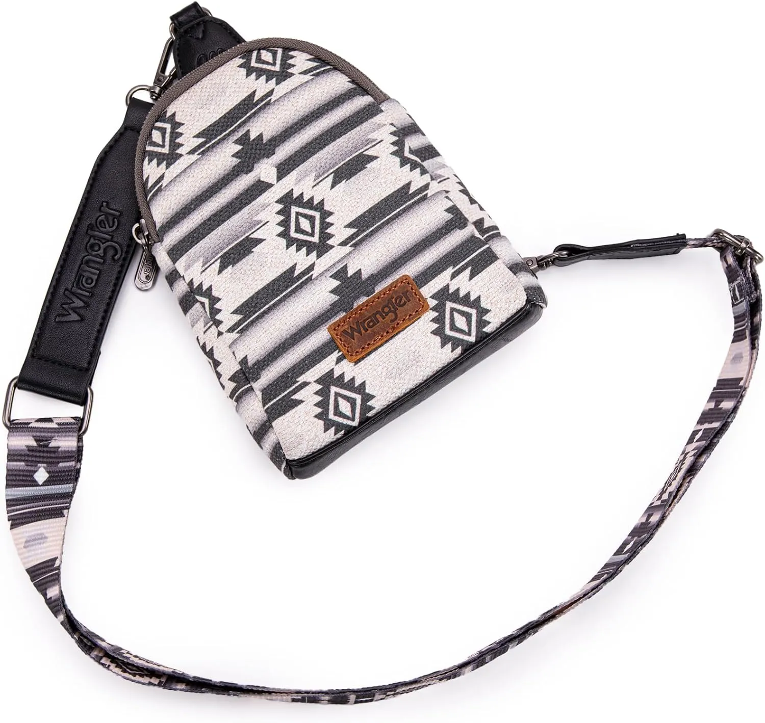 Wrangler Aztec Crossbody Sling Bags for Women Southwestern Print Purse with Detachable Strap