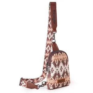 Wrangler Aztec Crossbody Sling Bags for Women Southwestern Print Purse with Detachable Strap