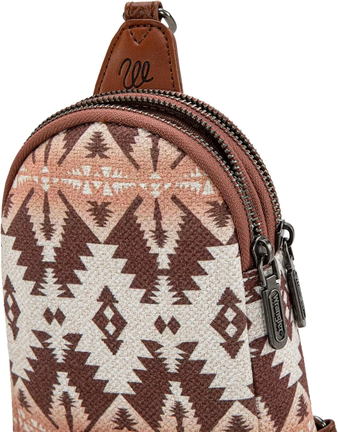 Wrangler Aztec Crossbody Sling Bags for Women Southwestern Print Purse with Detachable Strap