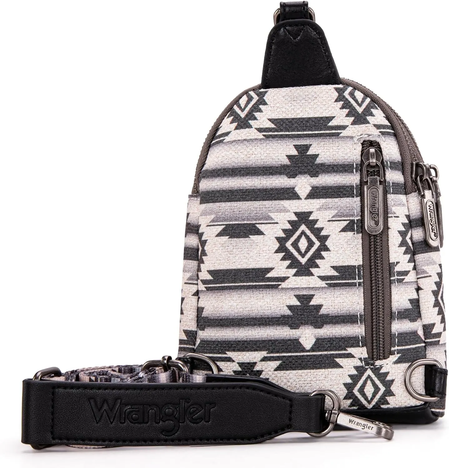 Wrangler Aztec Crossbody Sling Bags for Women Southwestern Print Purse with Detachable Strap