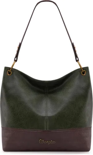 Wrangler Hobo Bags for Women Vegan Leather Top Handle Shoulder Purses and Handbags