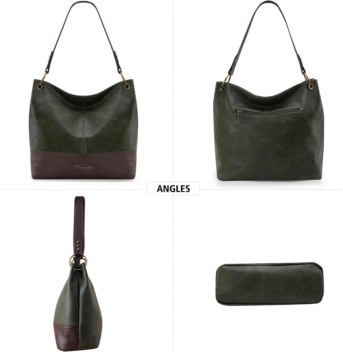 Wrangler Hobo Bags for Women Vegan Leather Top Handle Shoulder Purses and Handbags