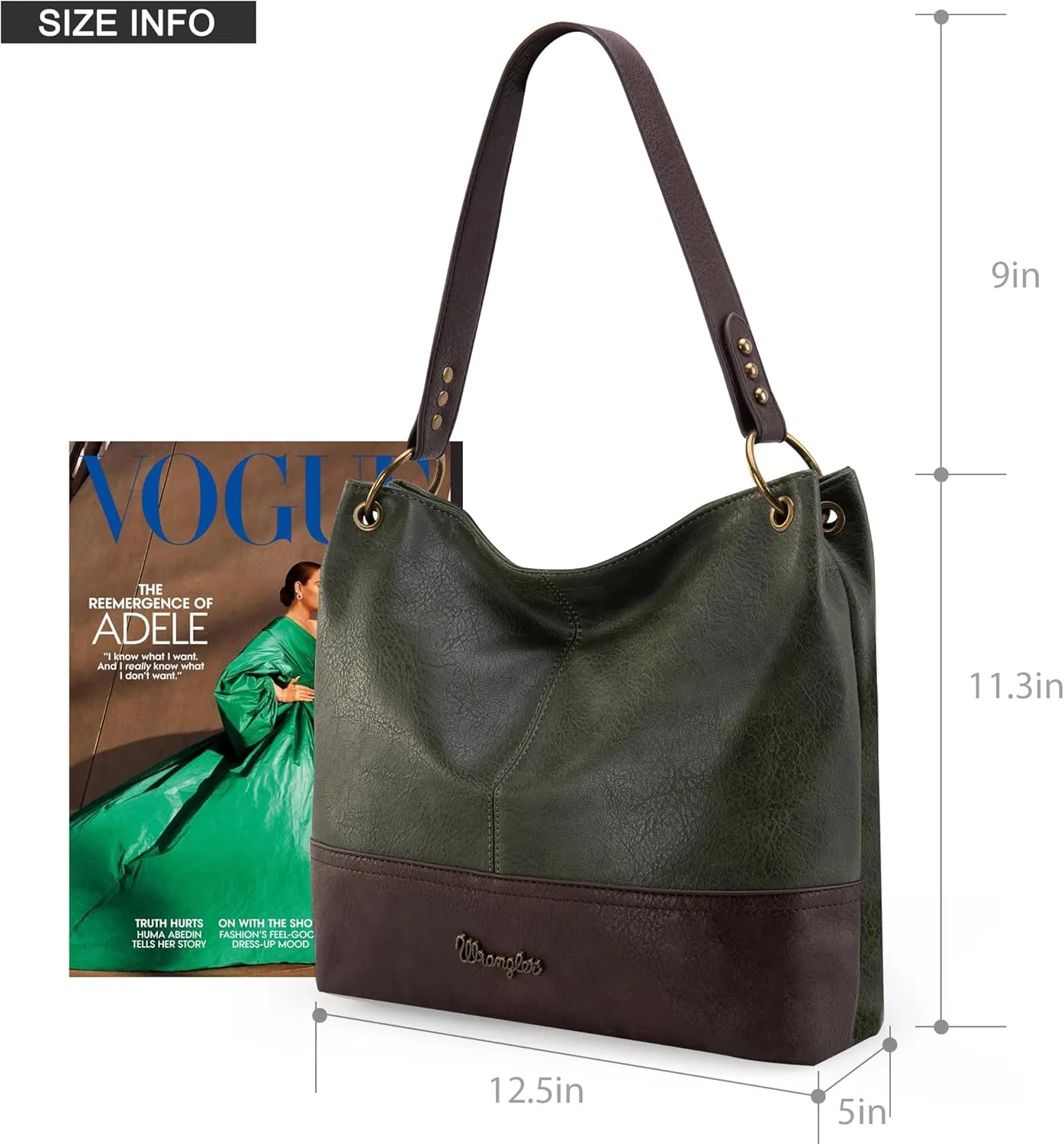 Wrangler Hobo Bags for Women Vegan Leather Top Handle Shoulder Purses and Handbags