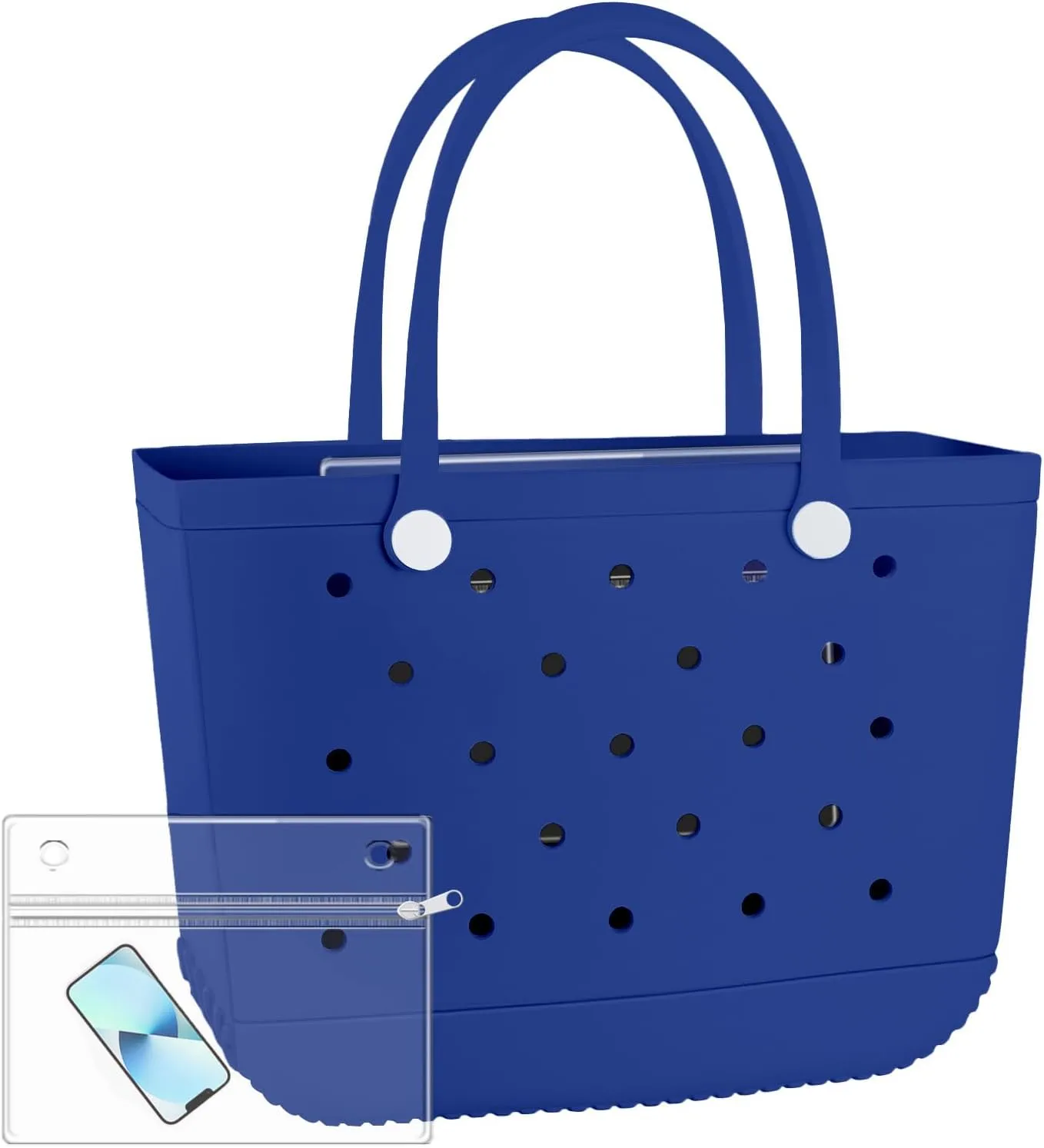 X-Large Rubber Tote Bag Waterproof Beach Washable Handbag Storage Bags Durable Modern Travel SportsTote Bag (Royal Blue, X-Large)