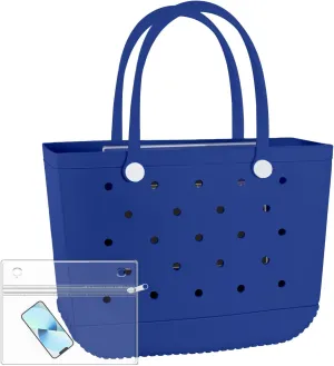 X-Large Rubber Tote Bag Waterproof Beach Washable Handbag Storage Bags Durable Modern Travel SportsTote Bag (Royal Blue, X-Large)