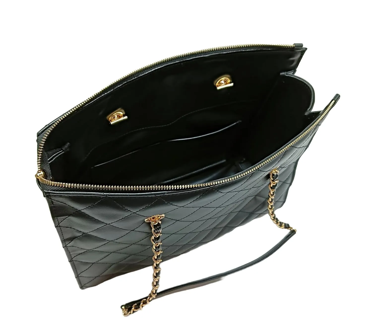 XL DIAMONDS Genuine Leather Shoulder Bag, Quilted Elegant Shopper Bag, Minimalist Office Bag, Iconic Black Shopping Bag, Eternal Fashion Bag (Mint)