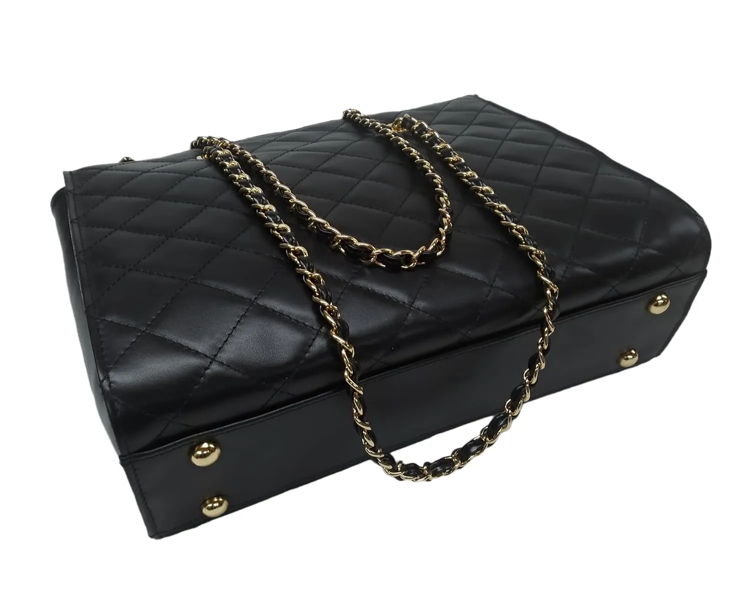 XL DIAMONDS Genuine Leather Shoulder Bag, Quilted Elegant Shopper Bag, Minimalist Office Bag, Iconic Black Shopping Bag, Eternal Fashion Bag (Red)