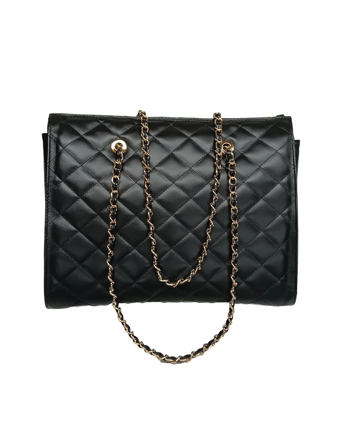 XL DIAMONDS Genuine Leather Shoulder Bag, Quilted Elegant Shopper Bag, Minimalist Office Bag, Iconic Black Shopping Bag, Eternal Fashion Bag (Red)