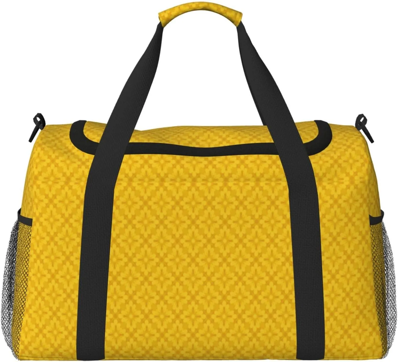 Yellow White Stripes Travel Duffel Bag Large Foldable Waterproof Overnight Bag For Beach Swim Bags Pool Sports Gym