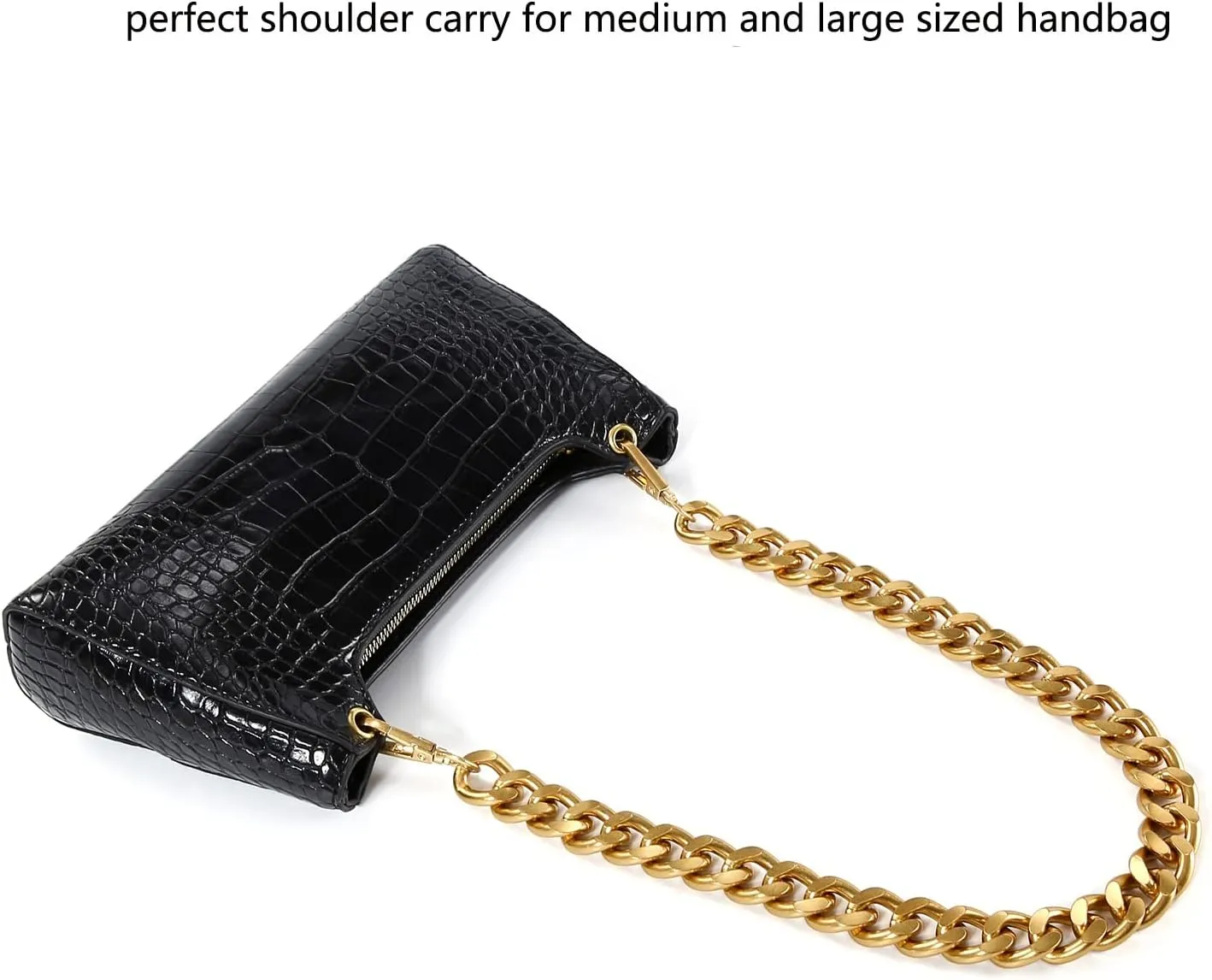 Yichain 25 Inch Trendy Chunky Metal Chain Purse Handles Shoulder Strap Replacement for Handbag (Antique Gold)