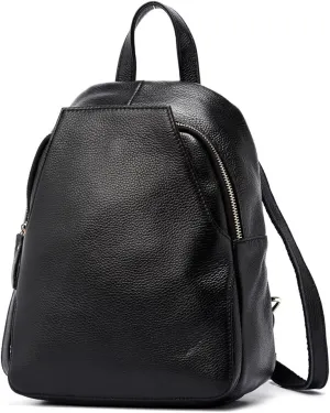 zency Charm Women Backpack 100% Genuine Leather Anti-theft Button Elegant Female Travel Bags (black)